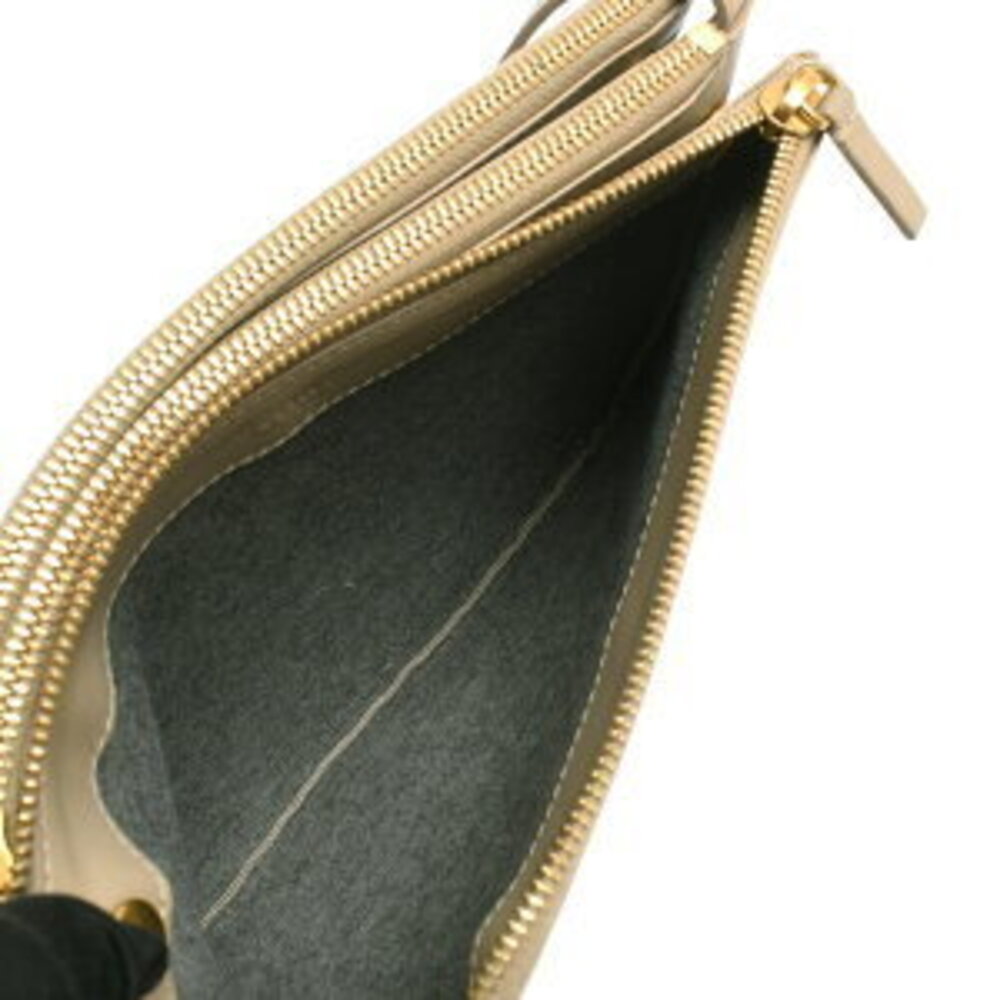 Celine Trio Shoulder Bag Greige Gray Leather - Picture 5 of 9